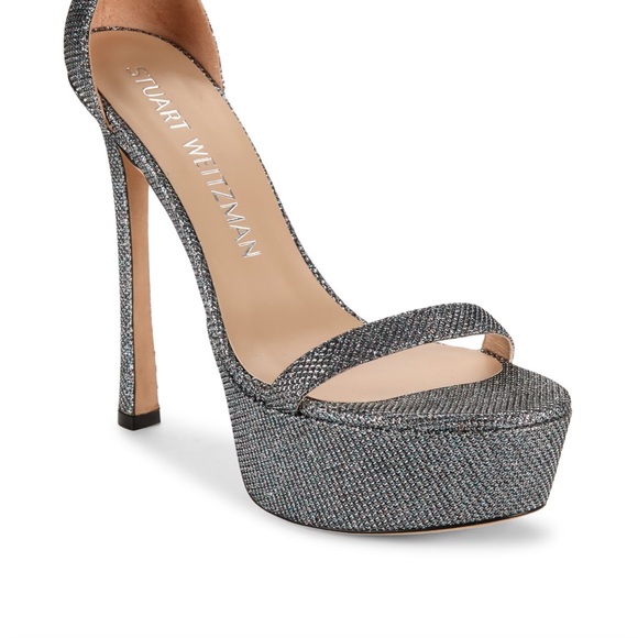 Stuart Weitzman Nudistcurve Metallic Platform Heels – Size 9 – NEW Retail $550 - Picture 2 of 4